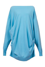 画像をギャラリービューアに読み込む, Cashmere Knit Boat Neck Dress | Sea Blue
