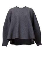 画像をギャラリービューアに読み込む, Wool Cashmere Knit Flare Top | Charcoal Grey