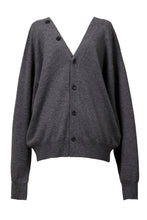 画像をギャラリービューアに読み込む, Wool Cashmere Knit V neck Cardigan | Charcoal Grey