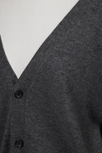 画像をギャラリービューアに読み込む, Wool Cashmere Knit V neck Cardigan | Charcoal Grey