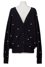画像をギャラリービューアに読み込む, Wool Cashmere Knit V neck Cardigan | Stone x Pearl