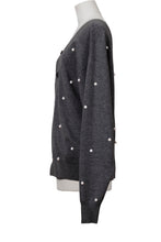 画像をギャラリービューアに読み込む, Wool Cashmere Knit V neck Cardigan | Charcoal Grey x Pearl