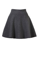Load image into Gallery viewer, Wool Cashmere Knit Flare Mini Skirt | Charcoal Grey