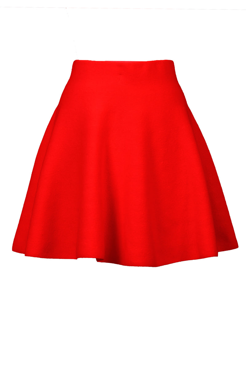 Wool Cashmere Knit Flare Mini Skirt | Cherry Red – MYLAN ONLINE SHOP