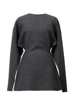 画像をギャラリービューアに読み込む, Wool Cashmere Knit Mini Dress | Charcoal Grey