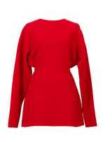 画像をギャラリービューアに読み込む, Wool Cashmere Knit Mini Dress | Cherry Red