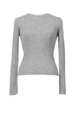 画像をギャラリービューアに読み込む, Cashmere Rib Crew Neck Top | Light Grey