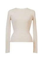 画像をギャラリービューアに読み込む, Cashmere Rib Crew Neck Top | Pearl
