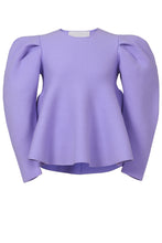 画像をギャラリービューアに読み込む, Wool Cashmere Fit and Flare Top | Lilac
