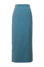 Load image into Gallery viewer, Wool Cashmere Knit Back Slit Skirt | Peacock