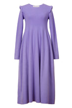 画像をギャラリービューアに読み込む, Wool Cashmere Padded Shoulder Dress | Lilac
