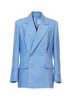 画像をギャラリービューアに読み込む, Padded Shoulder Jacket | Sea Blue