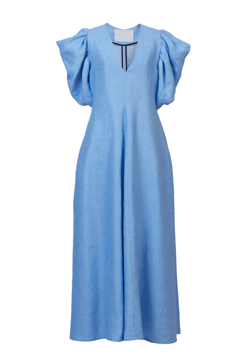 Volume Sleeve Maxi Dress | Sea Blue – MYLAN ONLINE SHOP