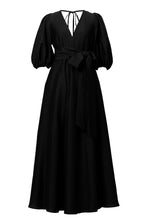 画像をギャラリービューアに読み込む, Shine Linen V Neck Dress | Stone