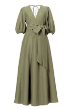 画像をギャラリービューアに読み込む, Shine Linen V Neck Dress | Sage