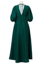画像をギャラリービューアに読み込む, Shine Linen V Neck Dress | Forest Green
