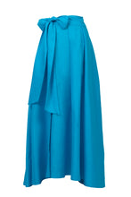 Load image into Gallery viewer, Maxi Gathered Slit Skirt | Turquoise Blue
