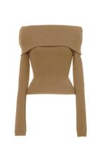 画像をギャラリービューアに読み込む, Cashmere Off Shoulder Knit Top | Milk Tea