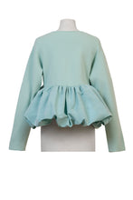 画像をギャラリービューアに読み込む, Wool Cashmere Hem Balloon Knit | Stone x Pearl