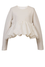 画像をギャラリービューアに読み込む, Wool Cashmere Hem Balloon Knit | Pearl