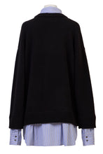 画像をギャラリービューアに読み込む, Cashmere V neck Knit Shirt Layered Dress | Stone
