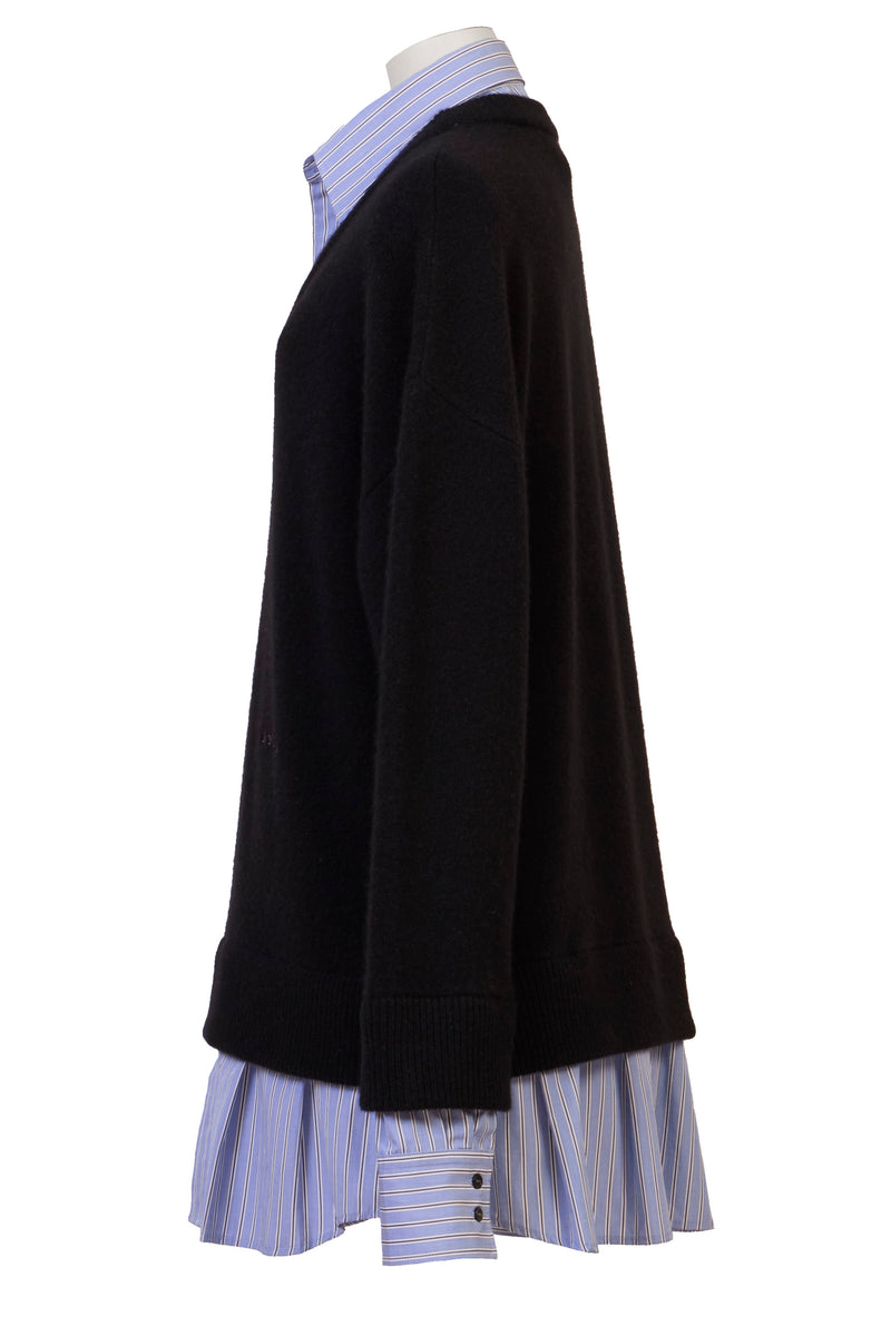 ワンピース MYLAN Cashmere Layered Dress Cashmere V neck Knit Shirt Layered Dress | Stone – MYLAN ONLINE SHOP