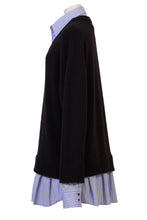 画像をギャラリービューアに読み込む, Cashmere V neck Knit Shirt Layered Dress | Cherry Blossom