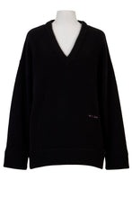 画像をギャラリービューアに読み込む, Cashmere V neck Knit Shirt Layered Dress | Stone