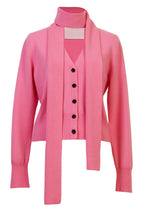 画像をギャラリービューアに読み込む, Cashmere Knit Scarf Collar Cardigan | Cherry Blossom