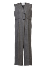 画像をギャラリービューアに読み込む, Wool Tweed Tailored Jumpsuit | Grey × Blue