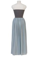 画像をギャラリービューアに読み込む, Wool Cashmere Bear Top Dress with Silk Gathers | Stone