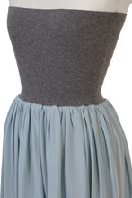 画像をギャラリービューアに読み込む, Wool Cashmere Bear Top Dress with Silk Gathers | Stone