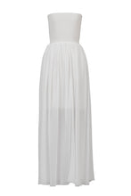 画像をギャラリービューアに読み込む, Wool Cashmere Bear Top Dress with Silk Gathers | Pearl