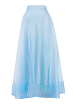 Load image into Gallery viewer, Silk See-through Long Skirt | Sea Blue