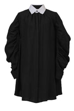 Load image into Gallery viewer, Volume Sleeve A-Line Shirt Dress | Stone