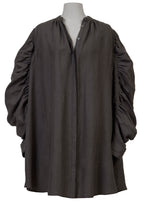 Load image into Gallery viewer, Volume Sleeve A-Line Shirt Dress | Charcoal Grey