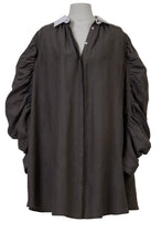 Load image into Gallery viewer, Volume Sleeve A-Line Shirt Dress | Shell White