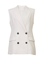 画像をギャラリービューアに読み込む, Sleeveless Tailored Jacket | Shell White