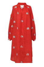 Load image into Gallery viewer, Embroidery Tunic Dress | Coral Red