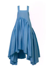 Load image into Gallery viewer, Gather Volume Long Dress | Sea Blue