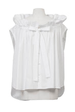 Load image into Gallery viewer, Gathered Collar Blouse | White Dot