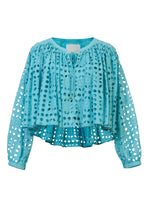 Load image into Gallery viewer, Gathered Lace Tunic | Turquoise