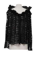 Load image into Gallery viewer, Gathered Collar Lace Blouse | Stone