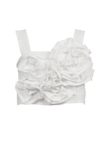 Load image into Gallery viewer, Floral Cropped Camisole | Shell White