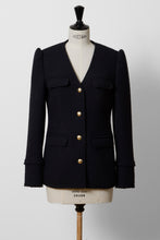 画像をギャラリービューアに読み込む, V-Neck Tweed Jacket | Stone