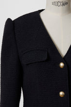 画像をギャラリービューアに読み込む, V-Neck Tweed Jacket | Stone