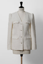 Load image into Gallery viewer, V-Neck Tweed Jacket | Pearl
