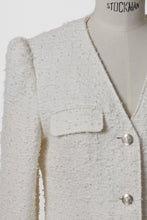 Load image into Gallery viewer, V-Neck Tweed Jacket | Pearl