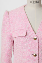 Load image into Gallery viewer, V-Neck Tweed Jacket | Rose