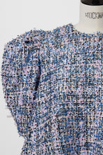 Load image into Gallery viewer, Volume Sleeve A-Line Tweed 2Way Tops | Shiny